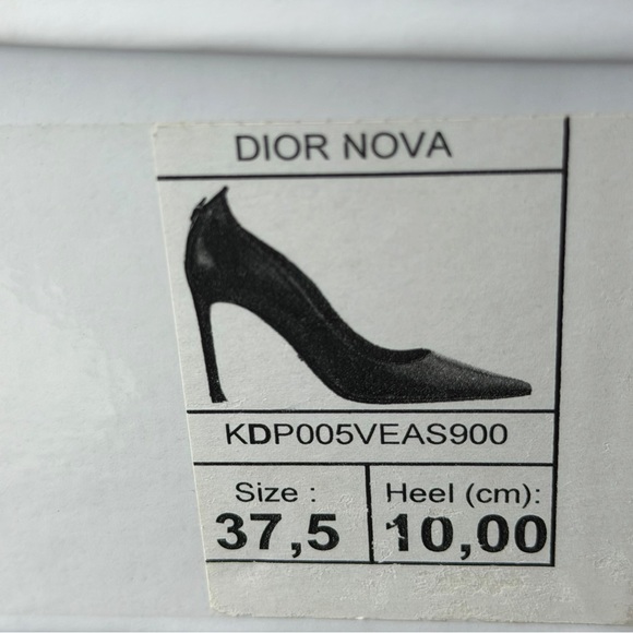 Authentic Christian Dior Dior Nova Pumps Black Leather Star Heel 37.5 10cm Heels - Picture 11 of 12